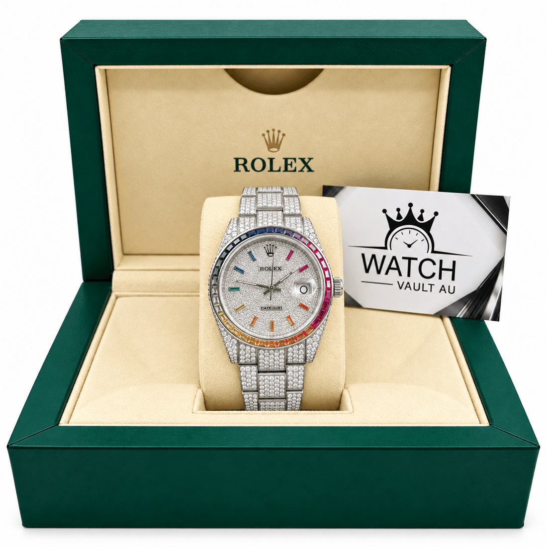Datejust Ruby-Tone Bezel Rainbow Gem-set 41mm - Watch Vault Au