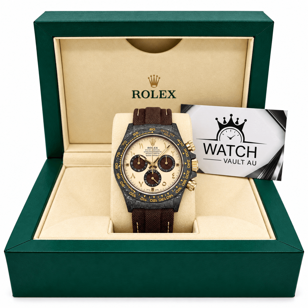 Daytona DiW Desert Eagle Arabic Carbon Style 40mm - Watch Vault Au