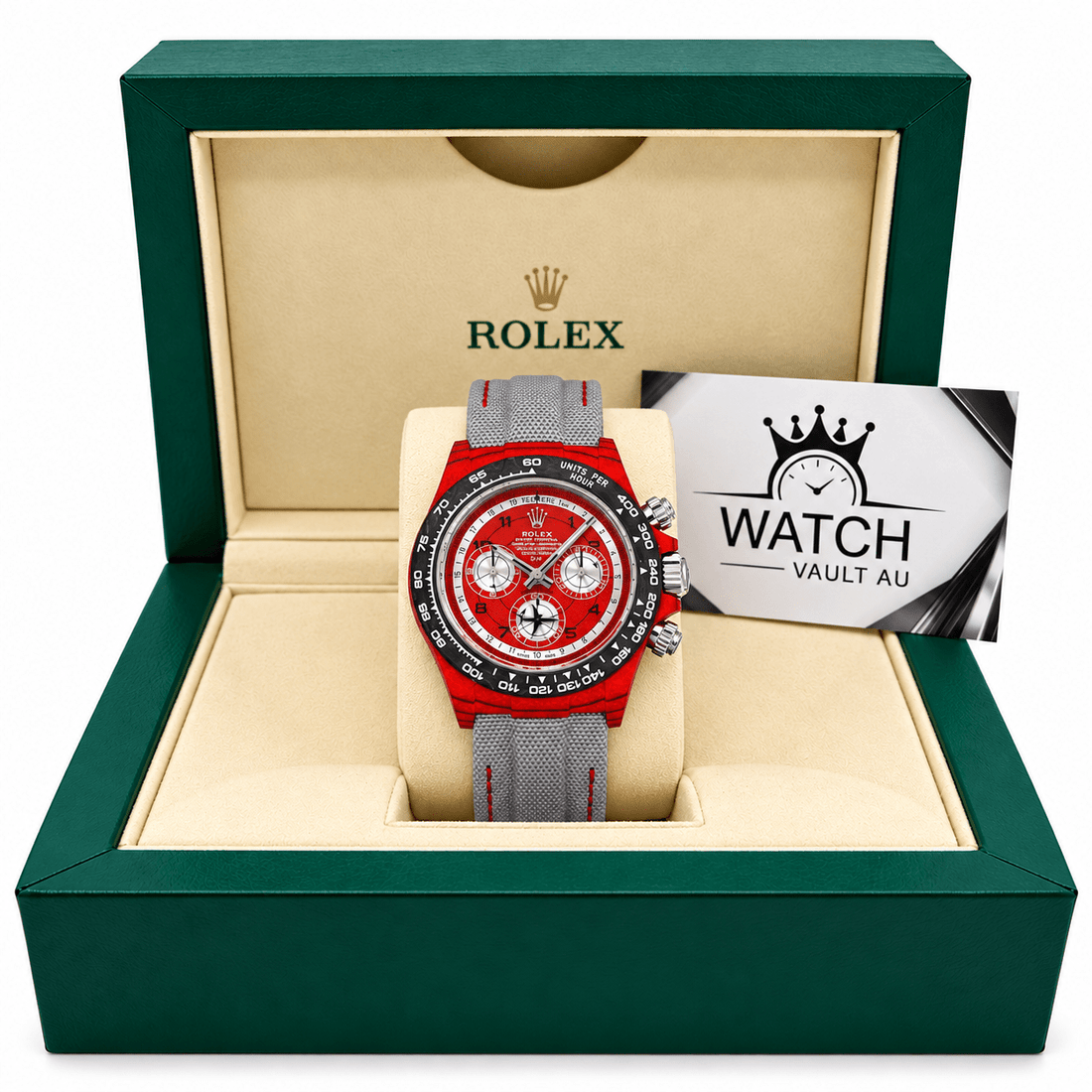 Daytona DiW Avia Red Carbon Style 40mm - Watch Vault Au