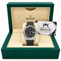 Sky-Dweller Silver Tone Black Dial Rubber Strap 42mm - Watch Vault Au