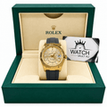 Sky-Dweller Yellow Gold Tone Champagne Dial Rubber Strap 42mm - Watch Vault Au