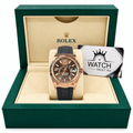 Sky-Dweller Rose Gold Tone Chocolate Dial Rubber Strap 42mm - Watch Vault Au