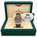 Sky-Dweller Rose Gold Tone Rhodium Dial Rubber Strap 42mm - Watch Vault Au