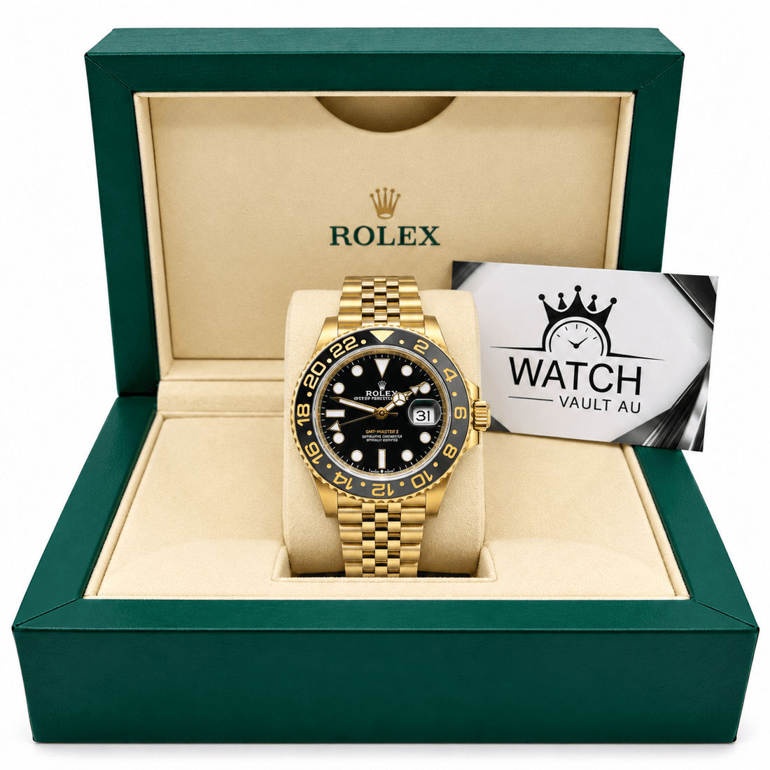 GMT-Master II Yellow Gold Tone Black Dial 40mm - Watch Vault Au