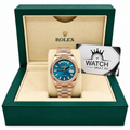 Day-Date Rose Gold Tone Teal Dial 36mm - Watch Vault Au