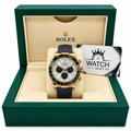 Daytona Yellow Gold Tone Meteorite Style Dial Rubber Strap 40mm - Watch Vault Au