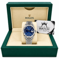 Datejust Silver Tone Blue Baton Dial 36mm - Watch Vault Au