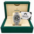 Datejust Silver Tone Grey Gem-set Dial 41mm - Watch Vault Au