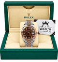 Datejust Two Tone Rose Gold Tone Chocolate Gem-set Dial 41mm - Watch Vault Au