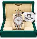 Datejust Two Tone Rose Gold Tone White Motif Dial 41mm - Watch Vault Au