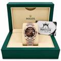 Day-Date Rose Gold Tone Chocolate Roman Dial 36mm - Watch Vault Au