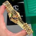 Day-Date Yellow Gold Tone White Baton Dial 40mm - Watch Vault Au