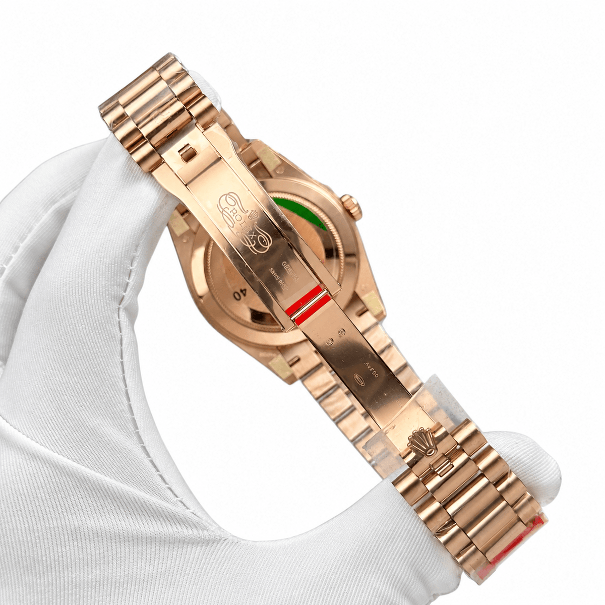 Day-Date Rose Gold Tone Pink Roman Dial 40mm - Watch Vault Au