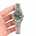 Datejust Silver Tone Green Palm Dial 36mm - Watch Vault Au