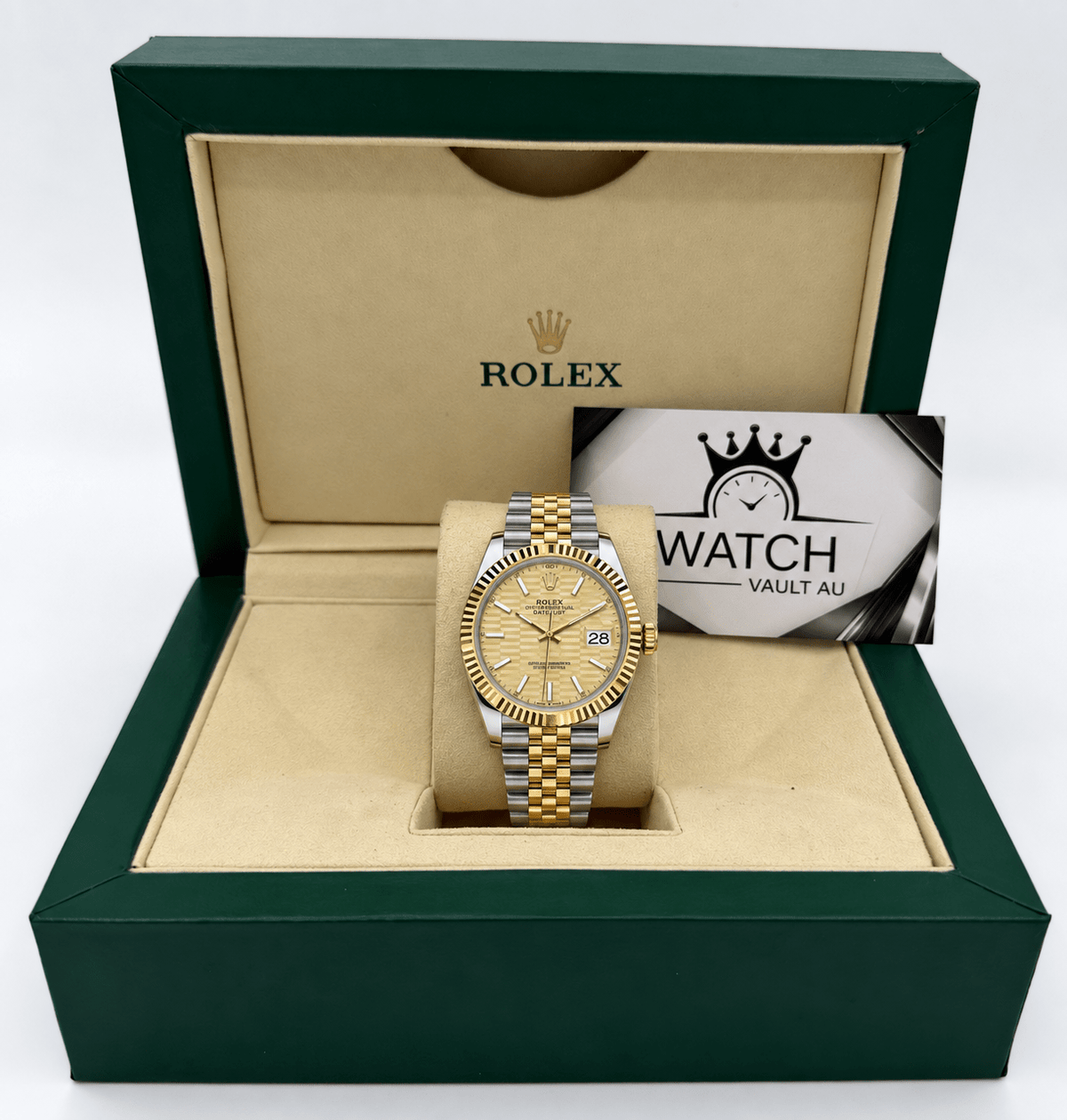 Datejust Two Tone Yellow Gold Tone Champagne Motif Dial 41mm - Watch Vault Au