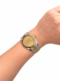 Datejust Two Tone Yellow Gold Tone Champagne Motif Dial 41mm - Watch Vault Au