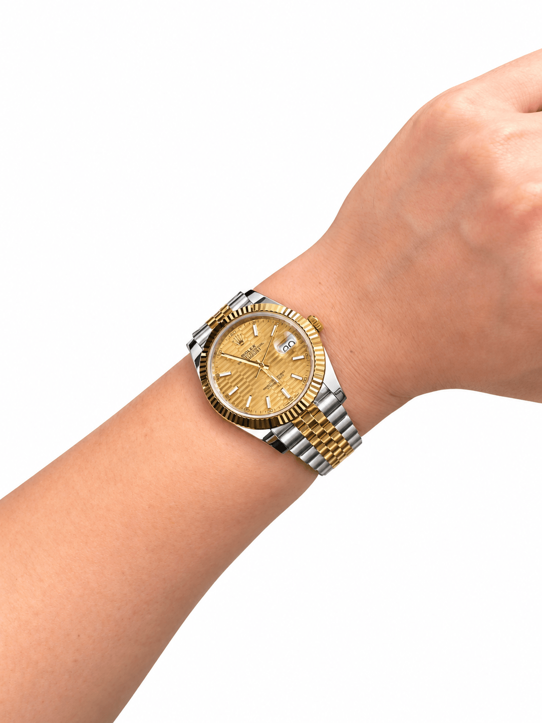 Datejust Two Tone Yellow Gold Tone Champagne Motif Dial 41mm - Watch Vault Au
