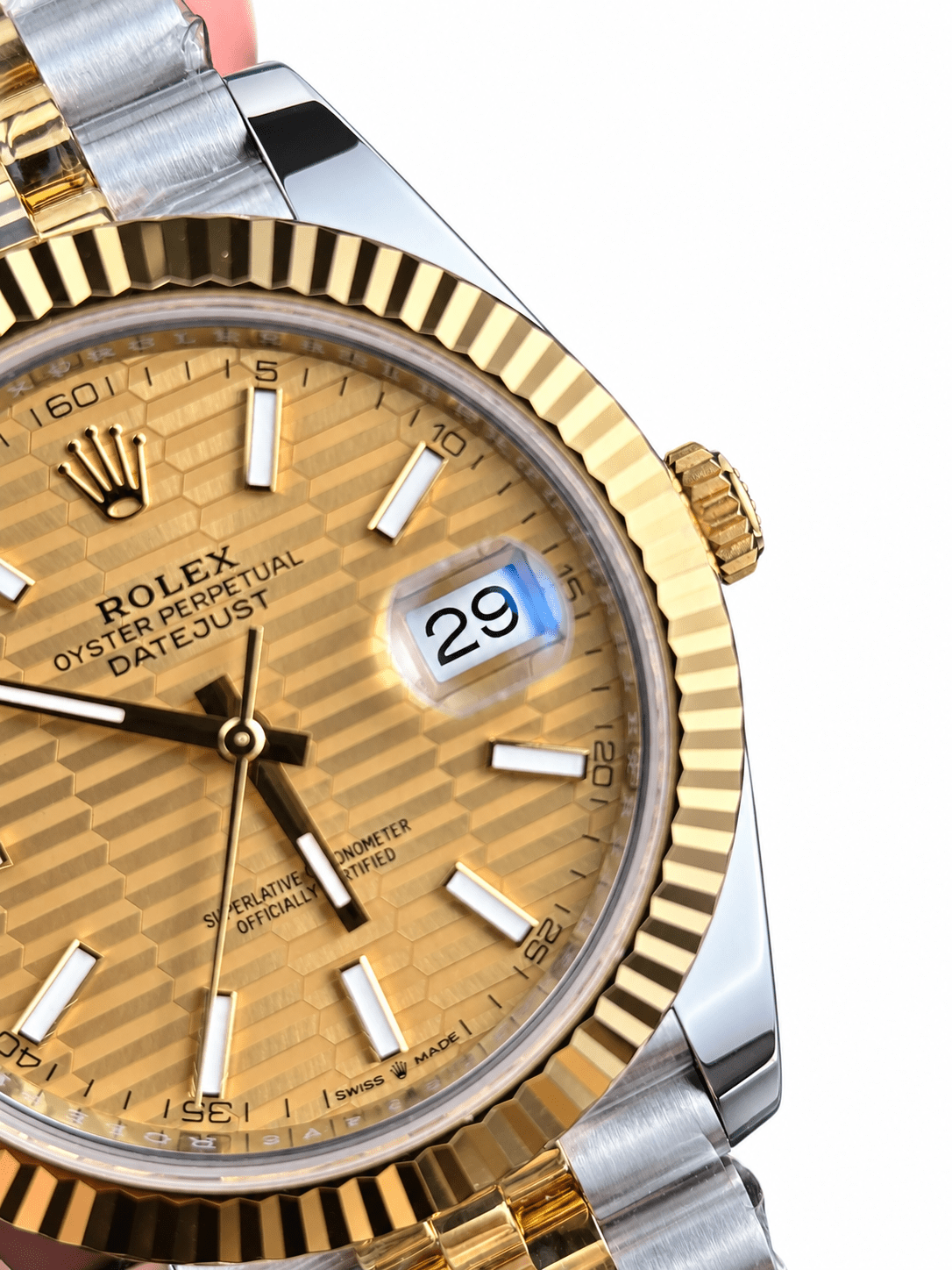 Datejust Two Tone Yellow Gold Tone Champagne Motif Dial 41mm - Watch Vault Au