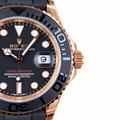 Yacht-Master Rose Gold Tone Black Dial Rubber Strap 40mm - Watch Vault Au