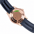 Yacht-Master Rose Gold Tone Black Dial Rubber Strap 40mm - Watch Vault Au