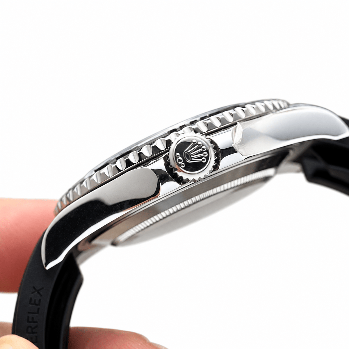 Yacht-Master Silver Tone Meteorite Style Dial Rubber Strap 42mm - Watch Vault Au
