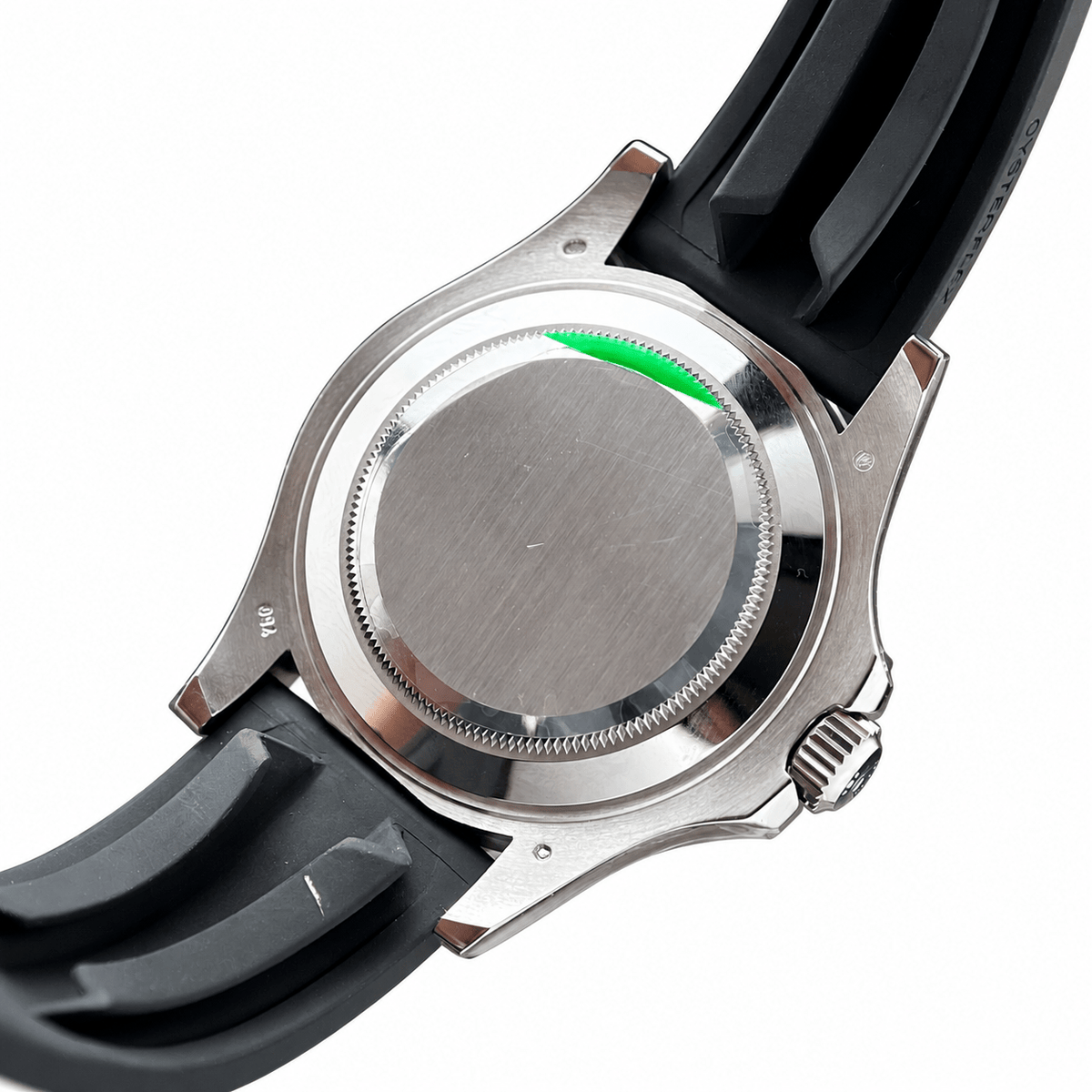 Yacht-Master Silver Tone Meteorite Style Dial Rubber Strap 42mm - Watch Vault Au