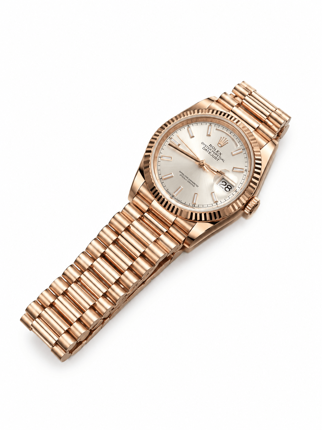 Day-Date Rose Gold Tone Silver Dial 36mm - Watch Vault Au
