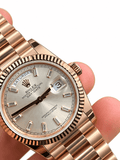 Day-Date Rose Gold Tone Silver Dial 36mm - Watch Vault Au