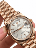 Day-Date Rose Gold Tone Silver Dial 36mm - Watch Vault Au
