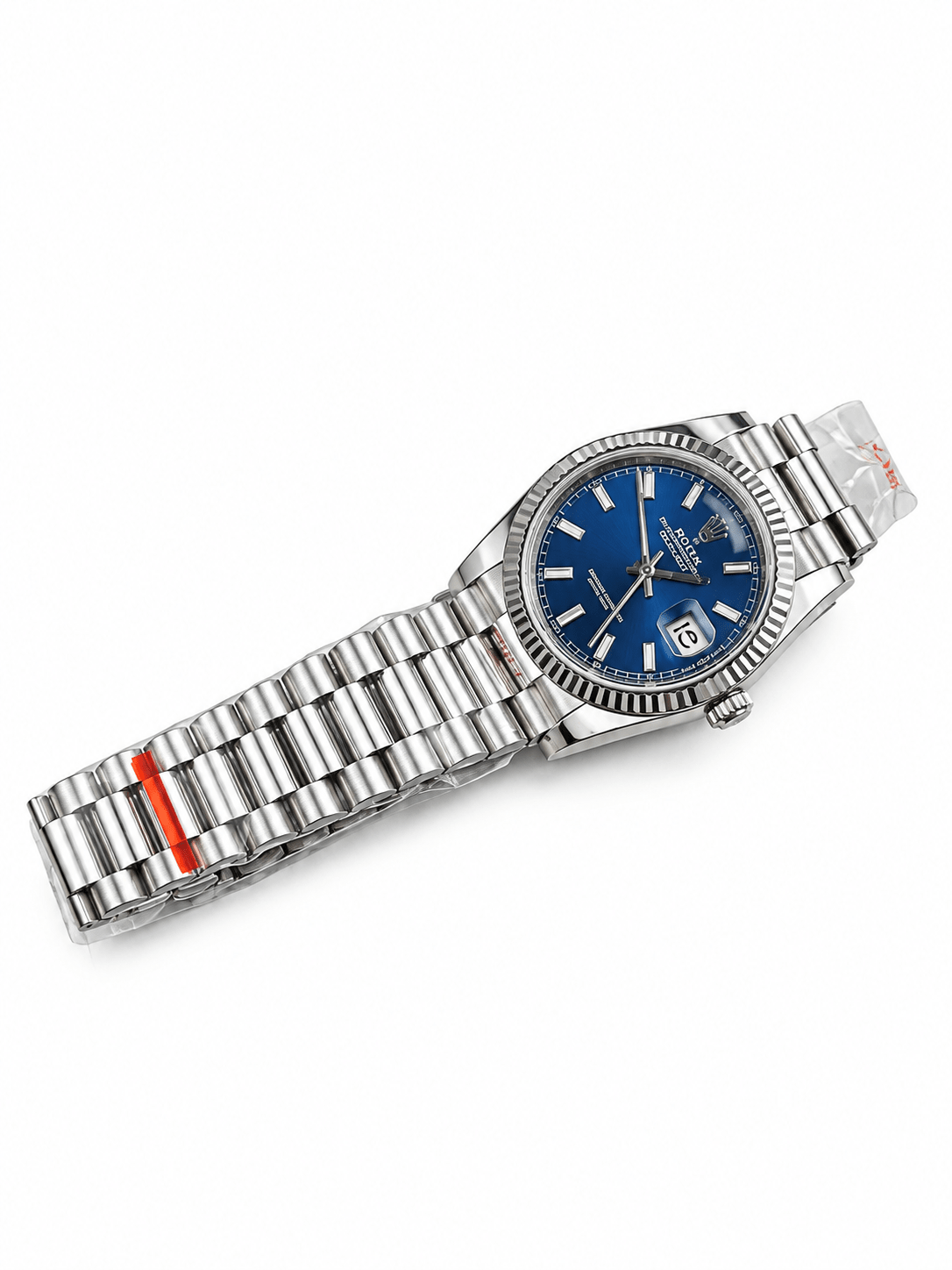 Day-Date Silver Tone Blue Dial 36mm - Watch Vault Au