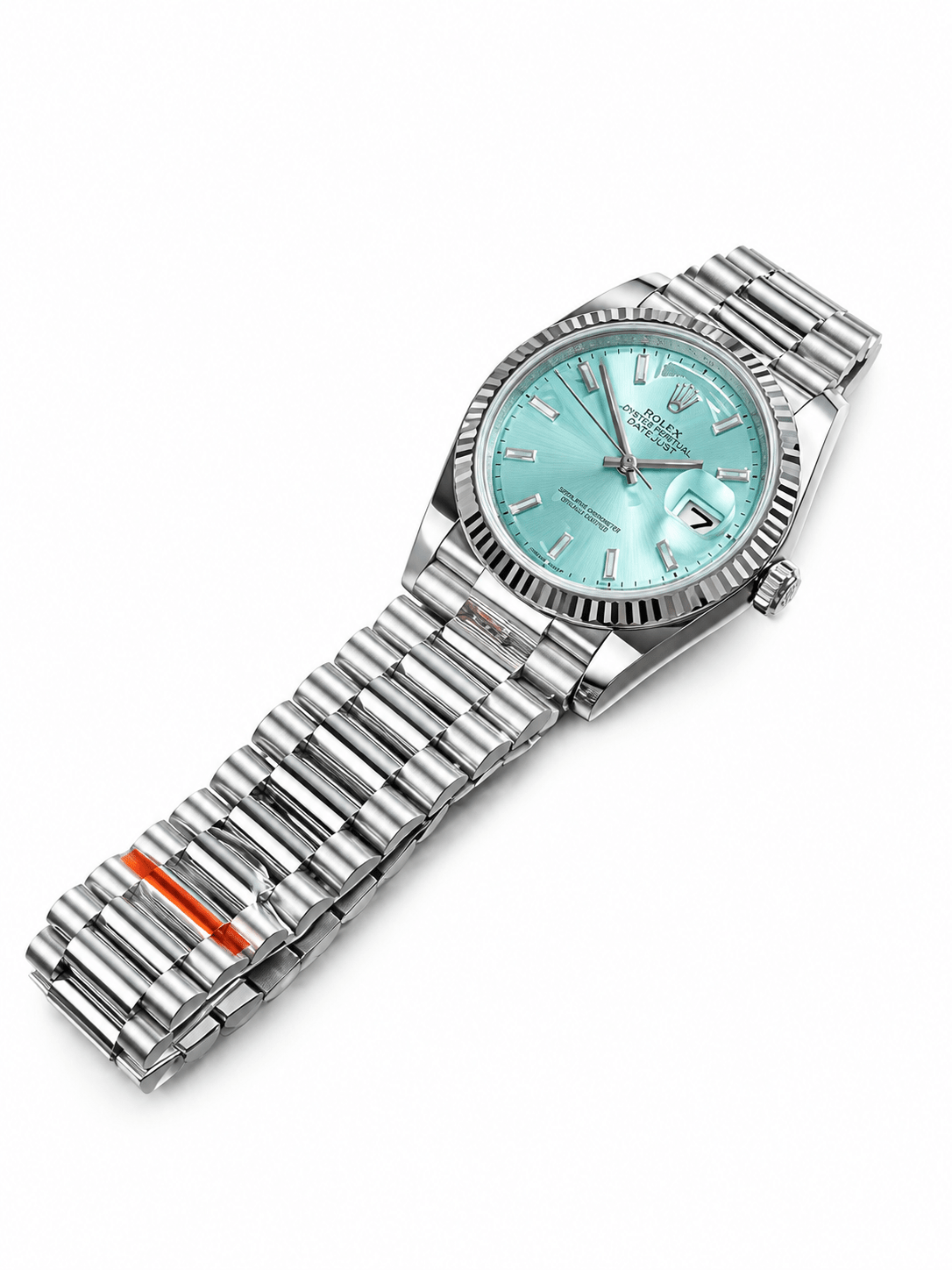 Day-Date Silver Tone Ice Blue Dial 36mm - Watch Vault Au