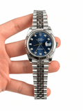Datejust Silver Tone Blue Gem-set Dial 41mm - Watch Vault Au