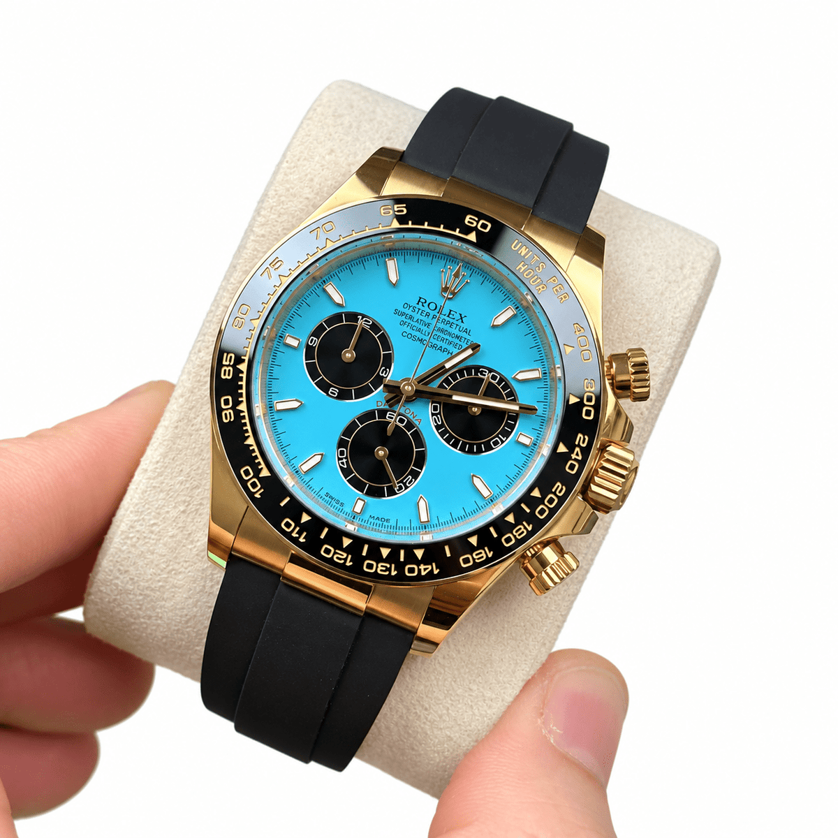 Daytona Yellow Gold Tone Tiffany Dial Rubber Strap 40mm - Watch Vault Au