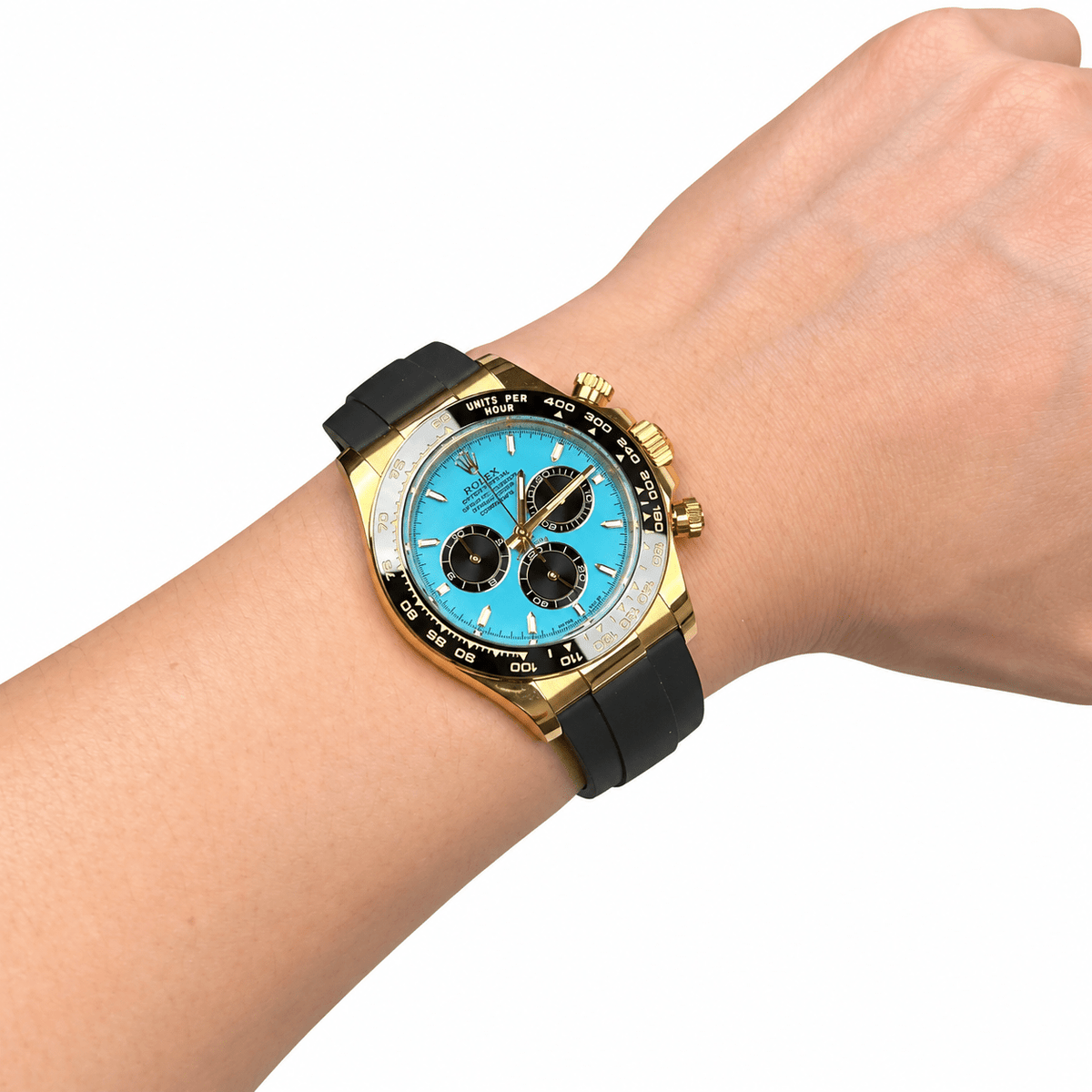 Daytona Yellow Gold Tone Tiffany Dial Rubber Strap 40mm - Watch Vault Au