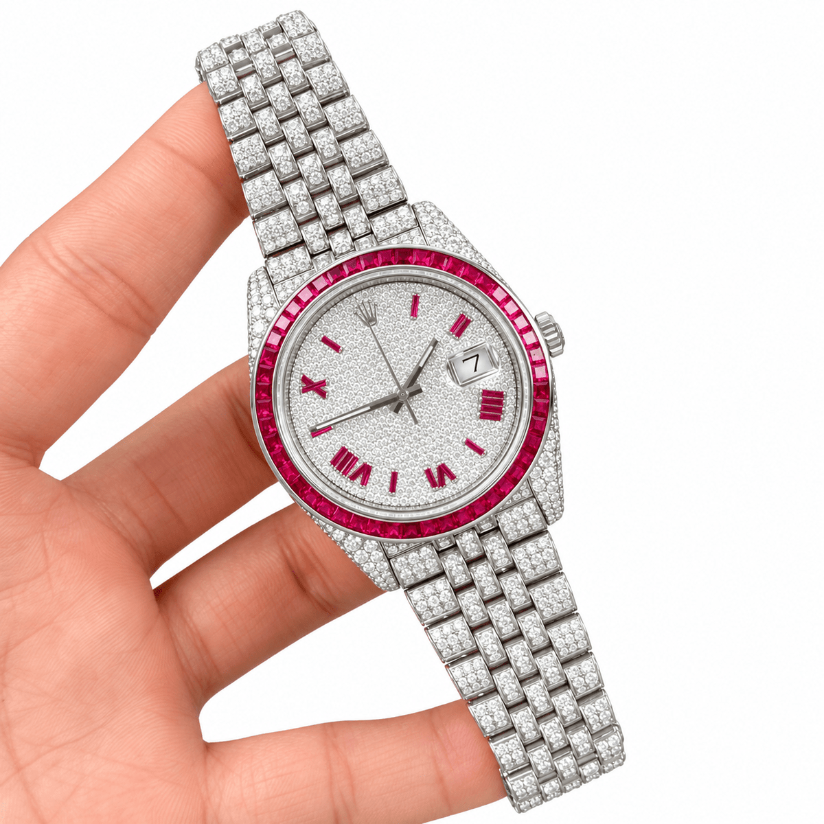 Datejust Red Gem-set Bezel 41mm - Watch Vault Au