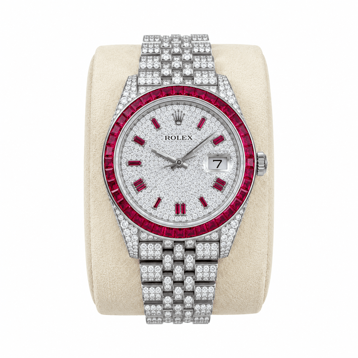 Datejust Red Gem-set Bezel 41mm - Watch Vault Au