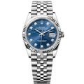 Datejust Silver Tone Blue Motif Gem-set Dial 36mm - Watch Vault Au