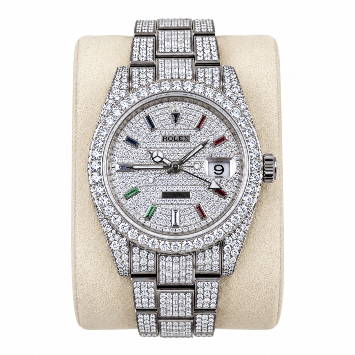 Datejust Clear Gem-set Rainbow Markers 41mm - Watch Vault Au