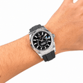 Sky-Dweller Silver Tone Black Dial Rubber Strap 42mm - Watch Vault Au