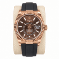 Sky-Dweller Rose Gold Tone Chocolate Dial Rubber Strap 42mm - Watch Vault Au