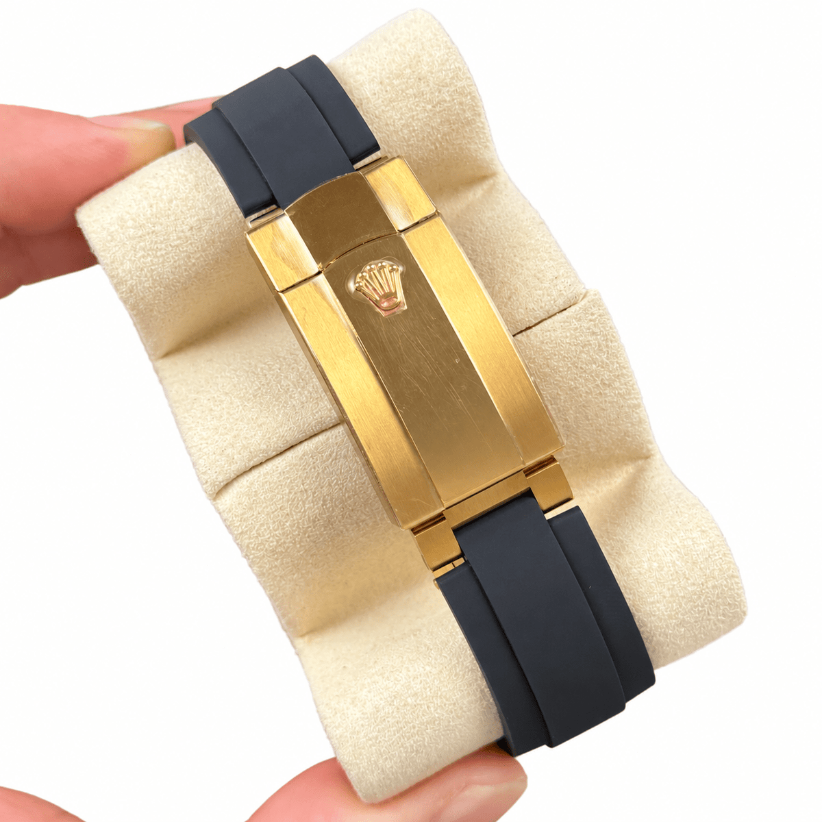 Sky-Dweller Yellow Gold Tone Champagne Dial Rubber Strap 42mm - Watch Vault Au