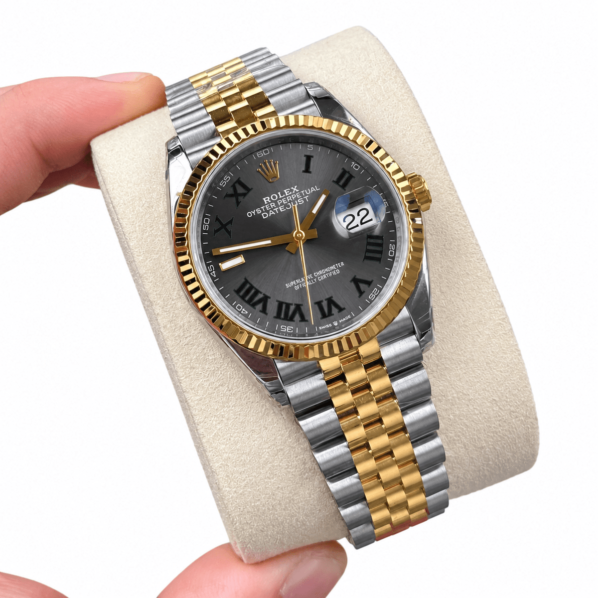 Datejust Two Tone Yellow Gold Tone Wimbledon 36mm - Watch Vault Au