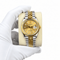 Datejust Two Tone Yellow Gold Tone Champagne Baton Dial 36mm - Watch Vault Au