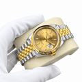 Datejust Two Tone Yellow Gold Tone Champagne Baton Dial 36mm - Watch Vault Au