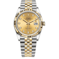Datejust Two Tone Yellow Gold Tone Champagne Gem-set Dial 36mm - Watch Vault Au