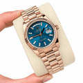 Day-Date Rose Gold Tone Teal Dial 36mm - Watch Vault Au