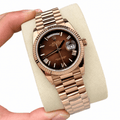 Day-Date Rose Gold Tone Chocolate Roman Dial 36mm - Watch Vault Au