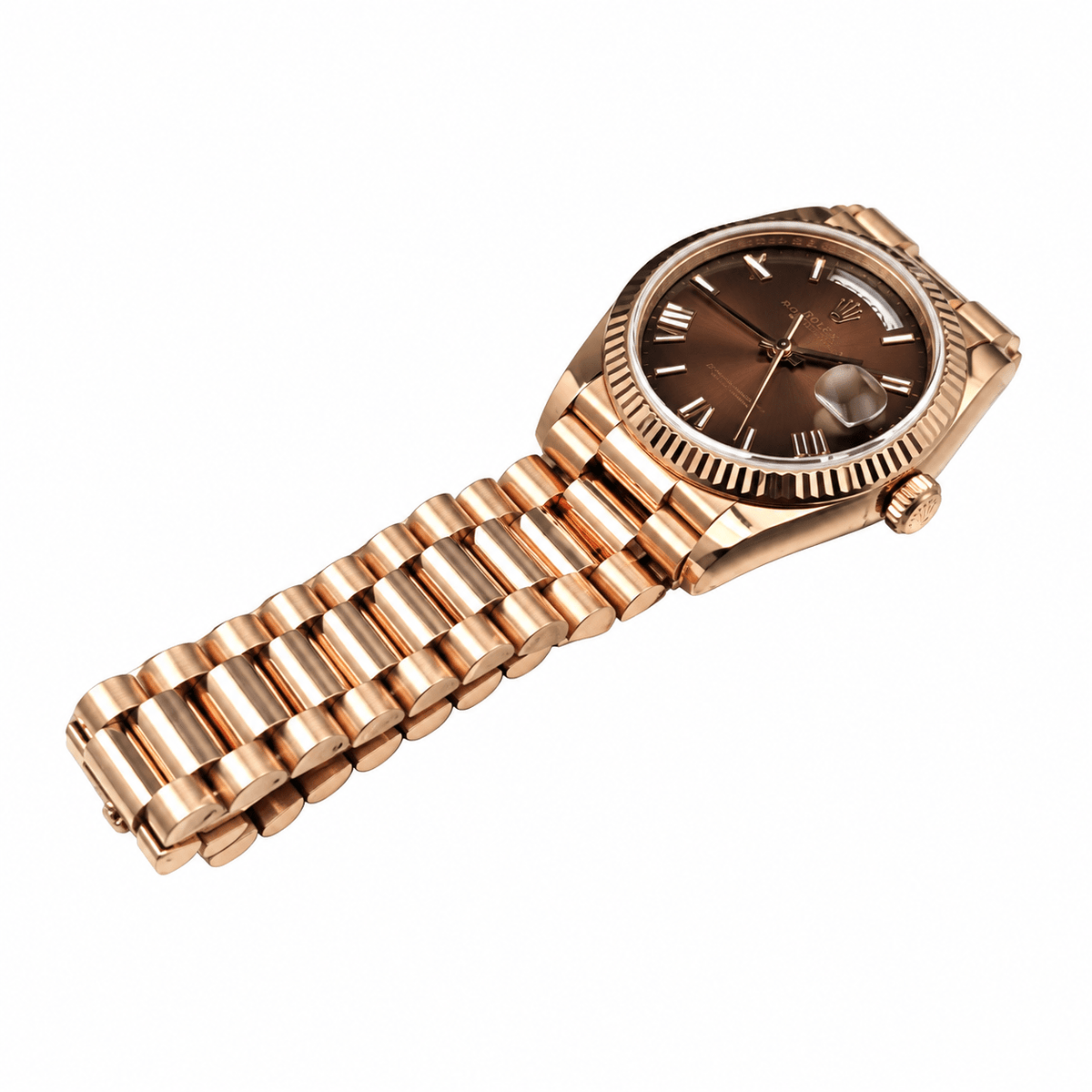 Day-Date Rose Gold Tone Chocolate Roman Dial 36mm - Watch Vault Au