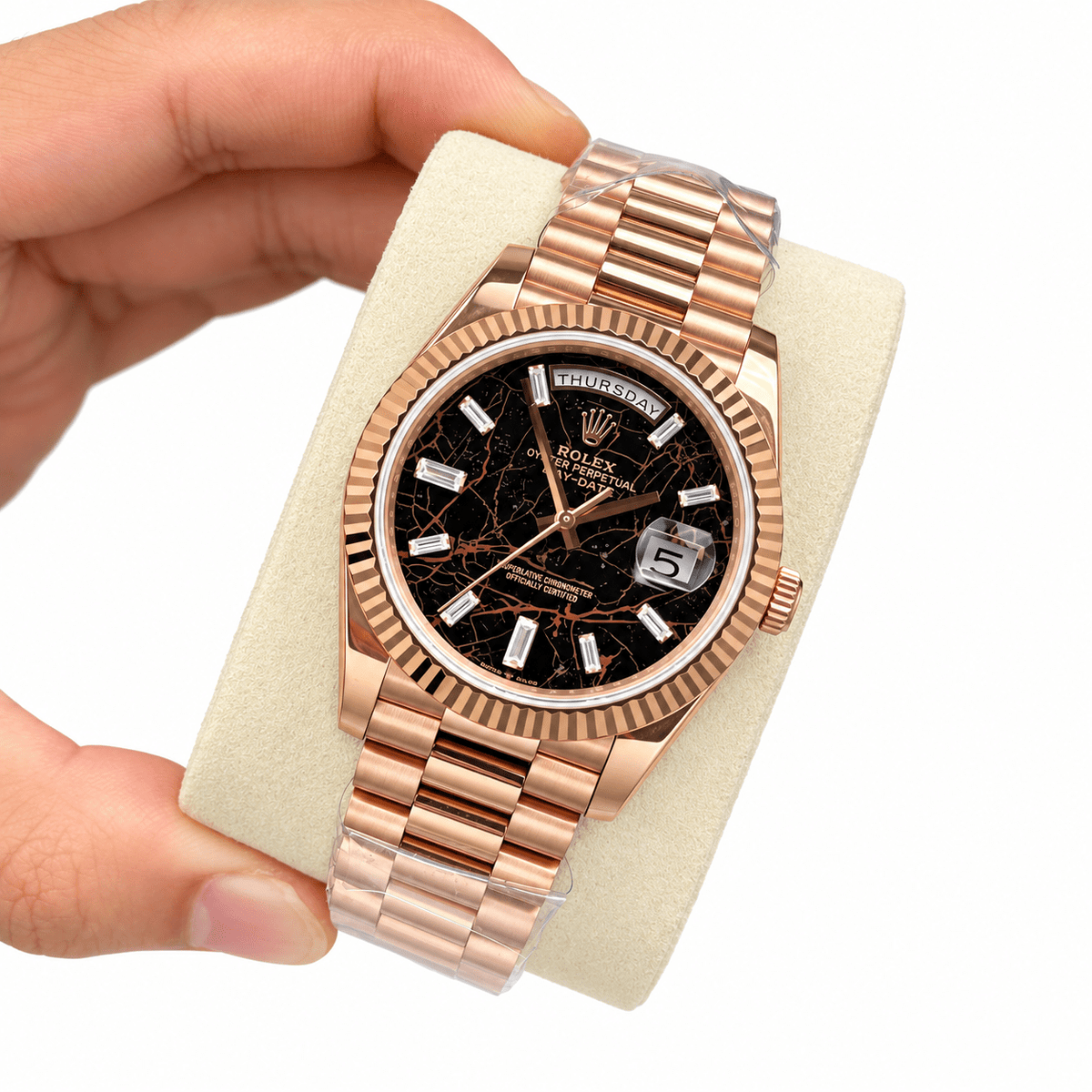 Day-Date Rose Gold Tone Eisenkiesel Style Dial 40mm - Watch Vault Au