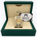 Datejust Two Tone Yellow Gold Tone Champagne Motif Dial 36mm - Watch Vault Au